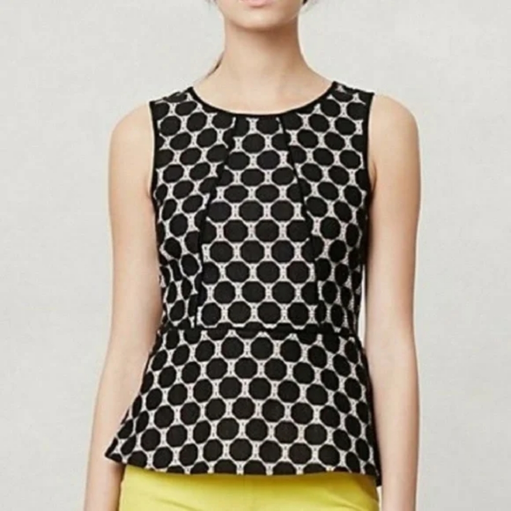 Weston Wear Antro Peplum Polka Dot Sleeveless Top Women's Size XS